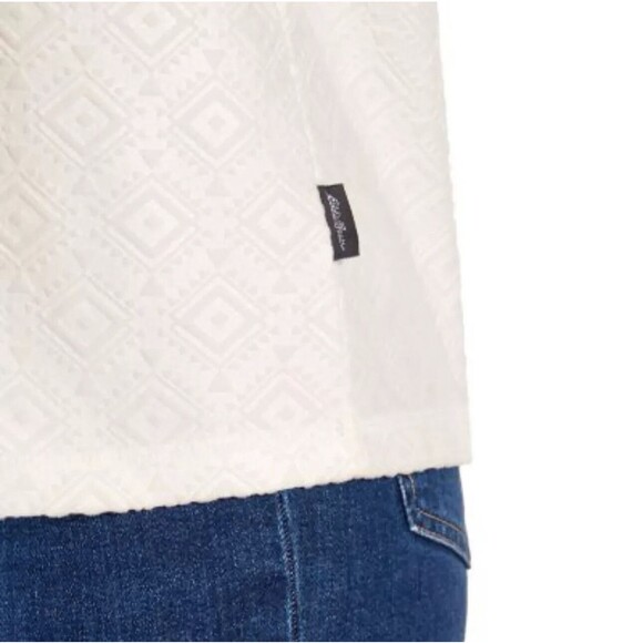 Eddie Bauer Women's Long Sleeve Polar Fleece Quarter Zip Pullover L Large Ivory - Picture 6 of 16